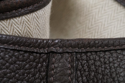 [EXCELLENT] HERMES Garden Party PM 36 Ebene Negonda Leather Tote Handbag T Stamp