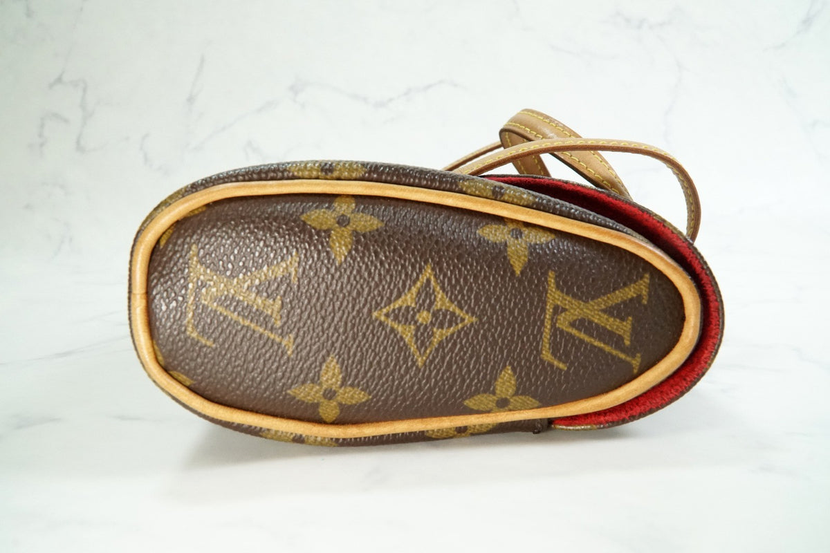 [Rank AB] Louis Vuitton Monogram Sonatine Handbag Canvas Leather Brown M51902