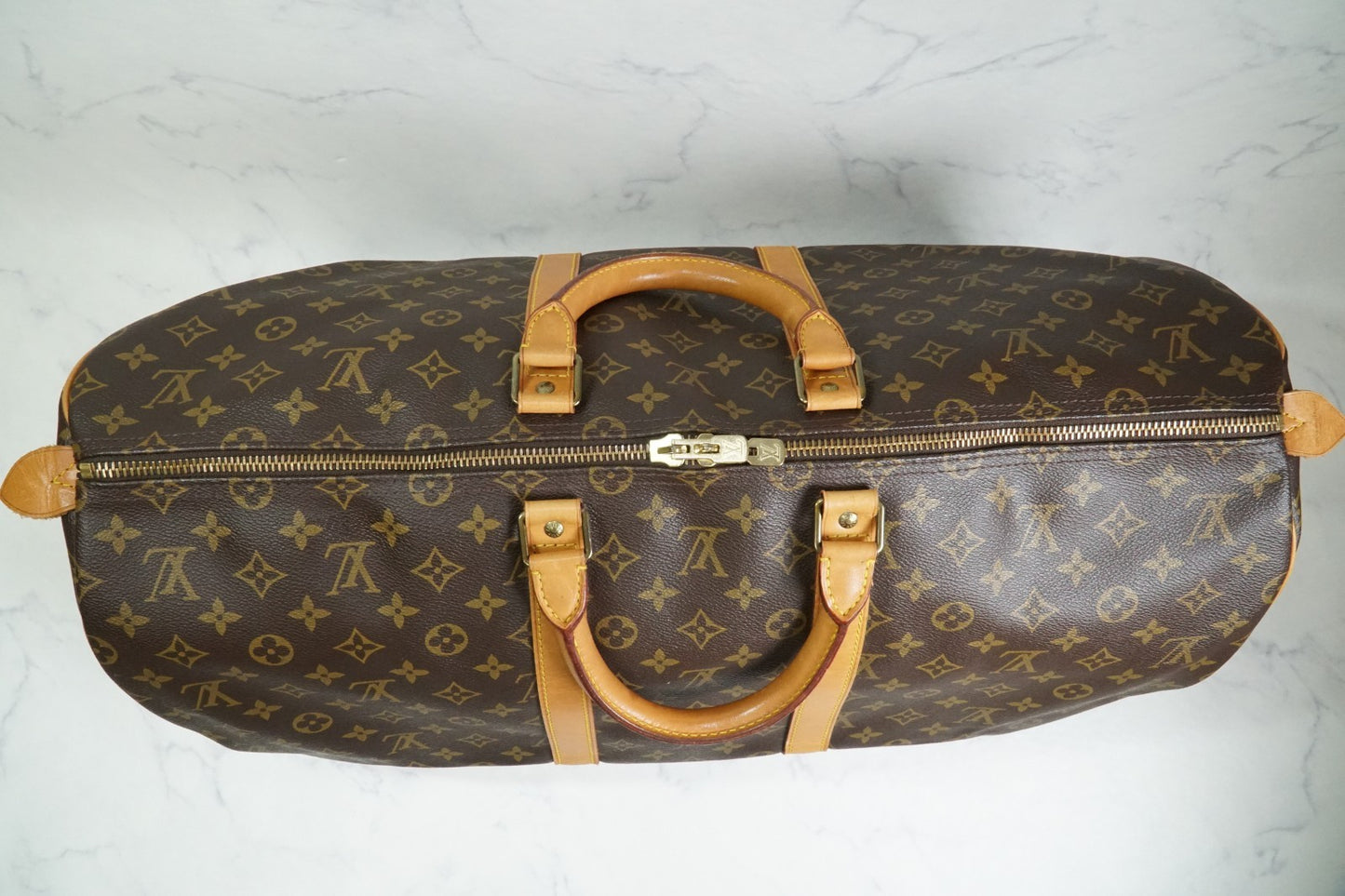 [AB] LOUIS VUITTON Monogram Keepall 55 Boston Bag M41424 Travel Duffle Leather
