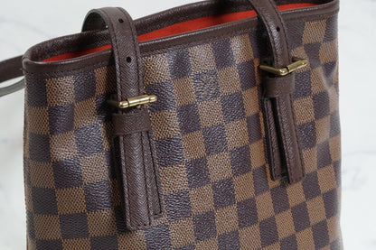 [Rank AB] Louis Vuitton Damier Ebene Marais PM N42240 Bucket Tote Bag Vintage