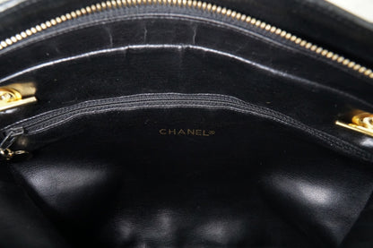 Chanel Matelasse Chain Shoulder Bag Fan Shape Black Leather GHW Vintage 1-Series