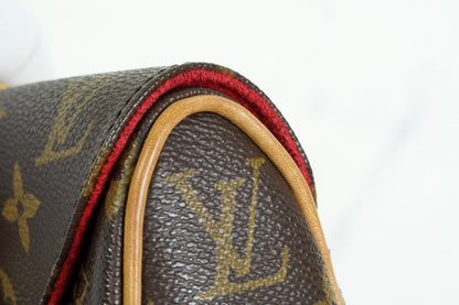 [Rank AB] Louis Vuitton Monogram Sonatine Handbag Canvas Leather Brown M51902