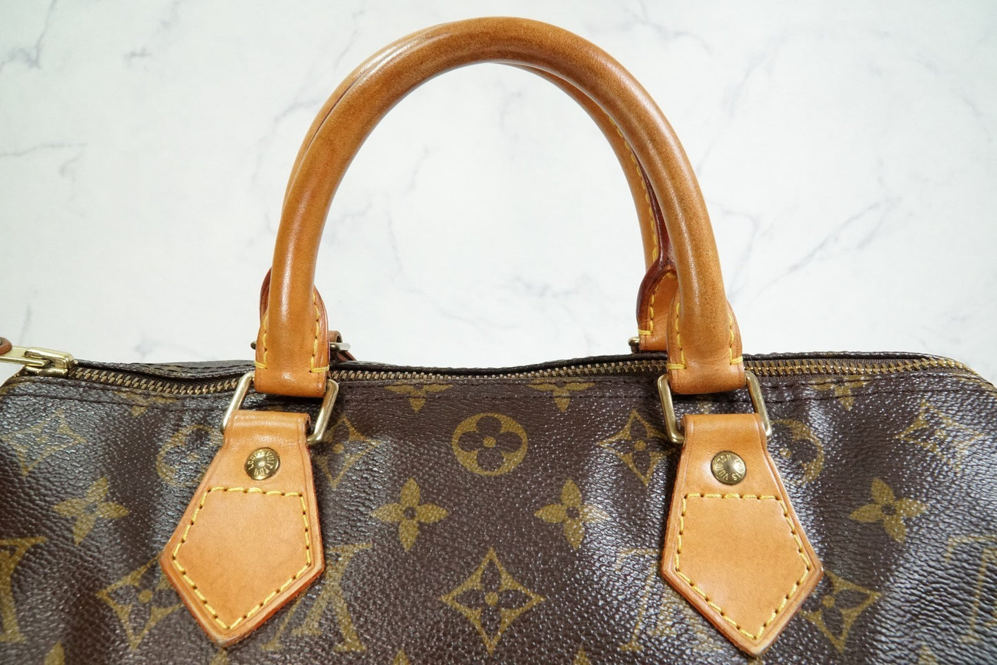 [AB] Louis Vuitton Speedy 30 Monogram Canvas Handbag Brown Purse M41108 Auth