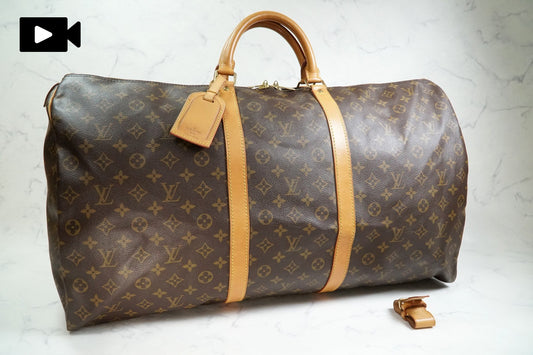 [Rank AB] Louis Vuitton Monogram Keepall 60 Travel Boston Bag M41422 Authentic