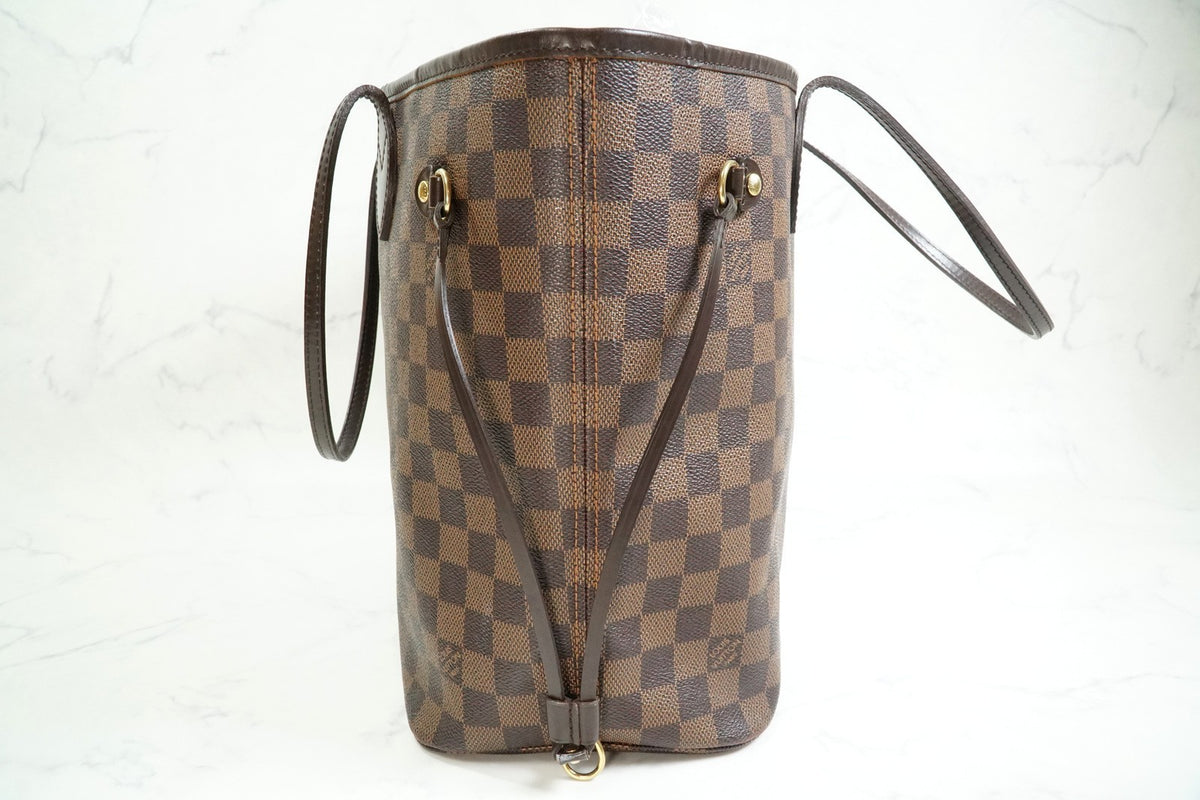 [Rank AB] Louis Vuitton Damier Ebene Neverfull MM Tote Bag Brown Canvas N51105