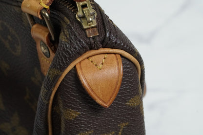 [AB] LOUIS VUITTON Monogram Mini Speedy Handbag M41534 Canvas Brown Vintage Auth