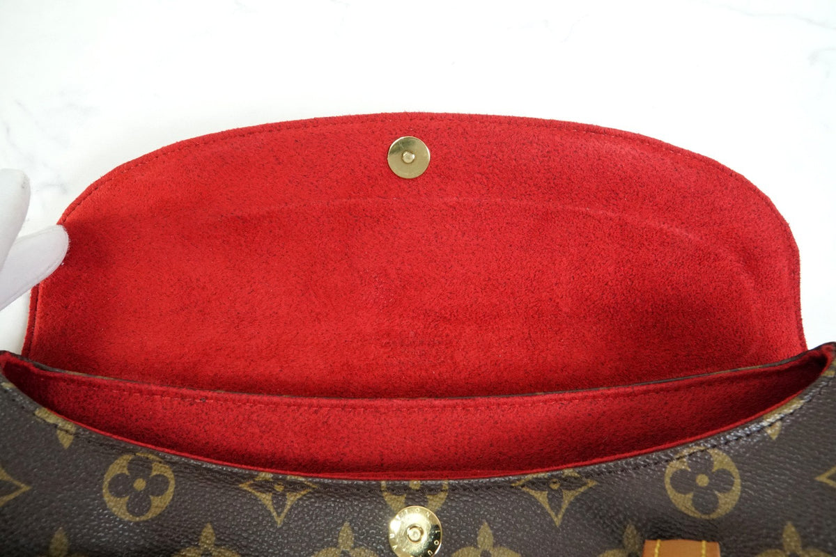 [Rank AB] Louis Vuitton Monogram Sonatine Handbag Canvas Leather Brown M51902