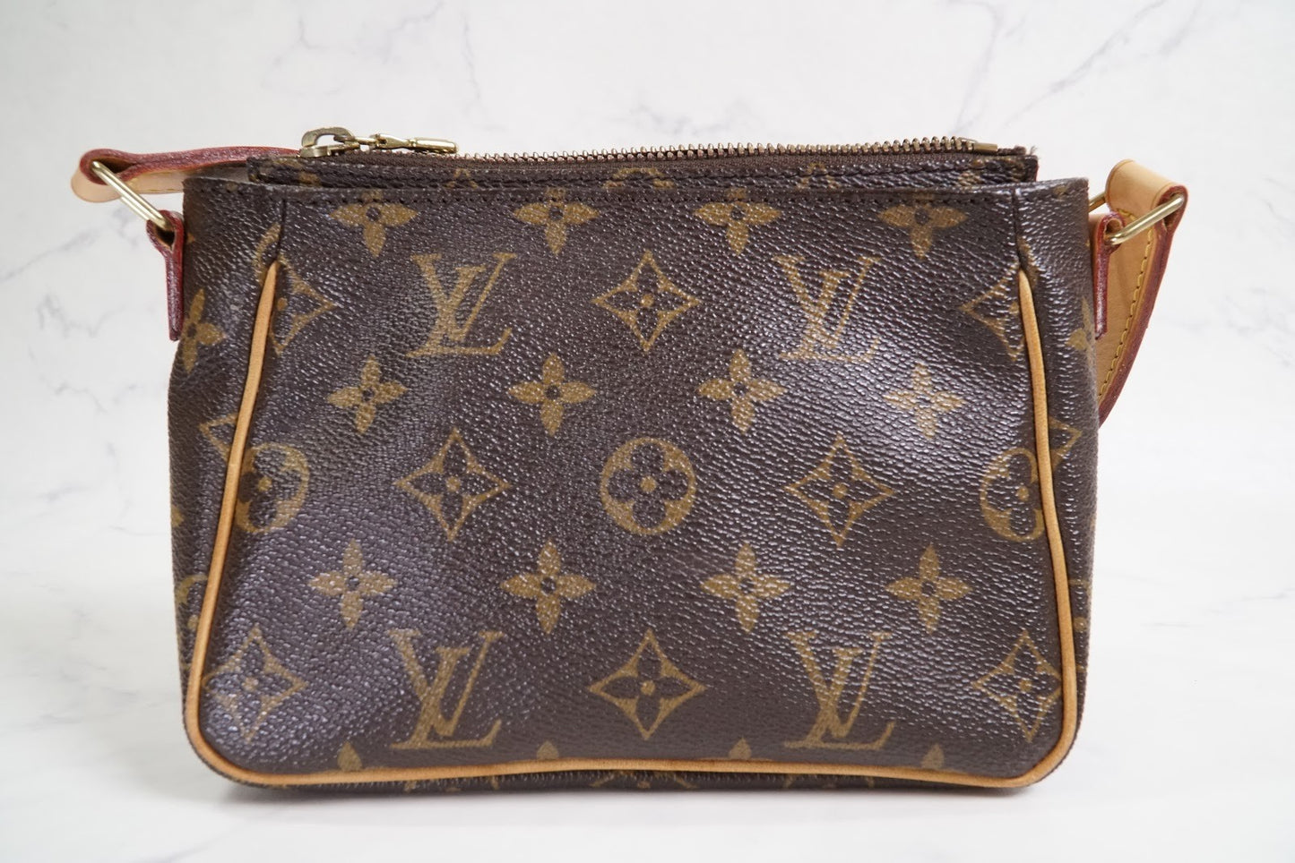 [Rank AB] LOUIS VUITTON Monogram Viva Cite PM Shoulder Bag M51165 Brown Leather