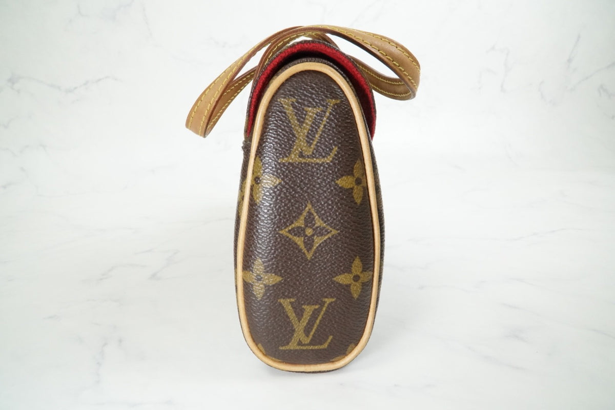 [AB Good] Louis Vuitton Monogram Sonatine Handbag M51902 Brown Canvas Authentic