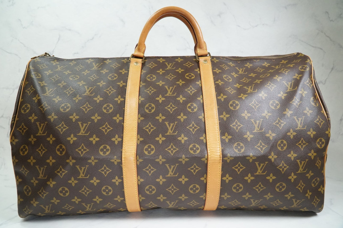 [AB] Louis Vuitton Keepall Bandouliere 60 M41412 Monogram Travel Bag Vintage