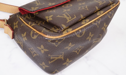 [Rank AB] LOUIS VUITTON Monogram Viva Cite PM Shoulder Bag M51165 Brown Leather