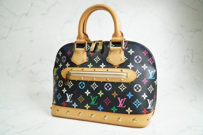 [AB] Louis Vuitton Monogram Multicolore Alma PM Black Handbag M92646 Authentic