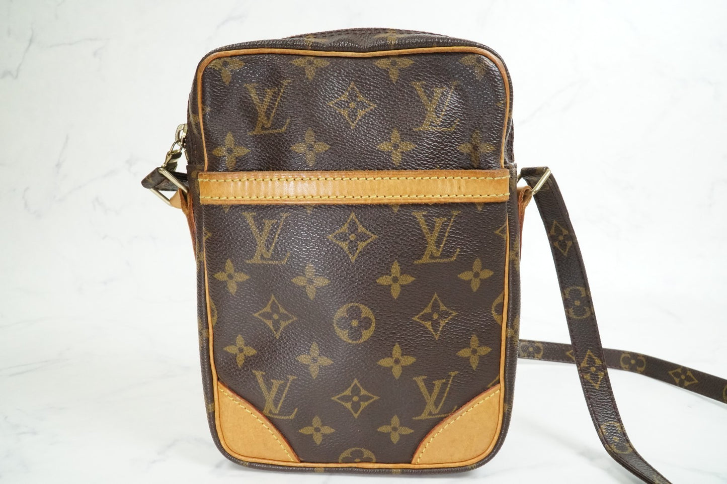 [Good] Louis Vuitton Monogram Danube Shoulder Bag M45266 Brown Vintage Crossbody