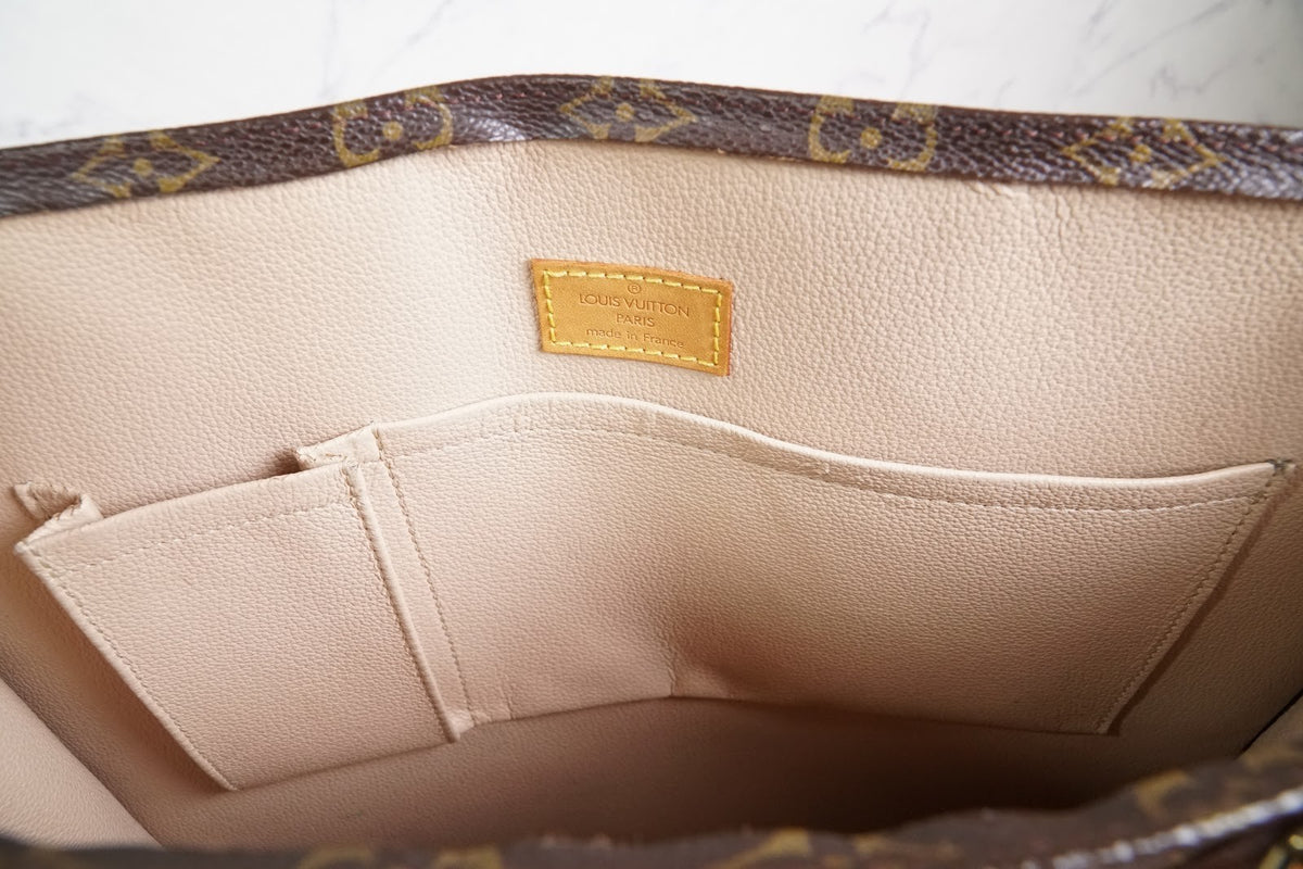 LOUIS VUITTON Sac Plat M51140 Monogram Canvas Tote Bag Handbag Vintage Authentic