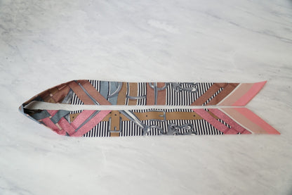 Unused Hermes Twilly Mors a Jouets Chemise Pink Scarf Ribbon With Box JAPAN