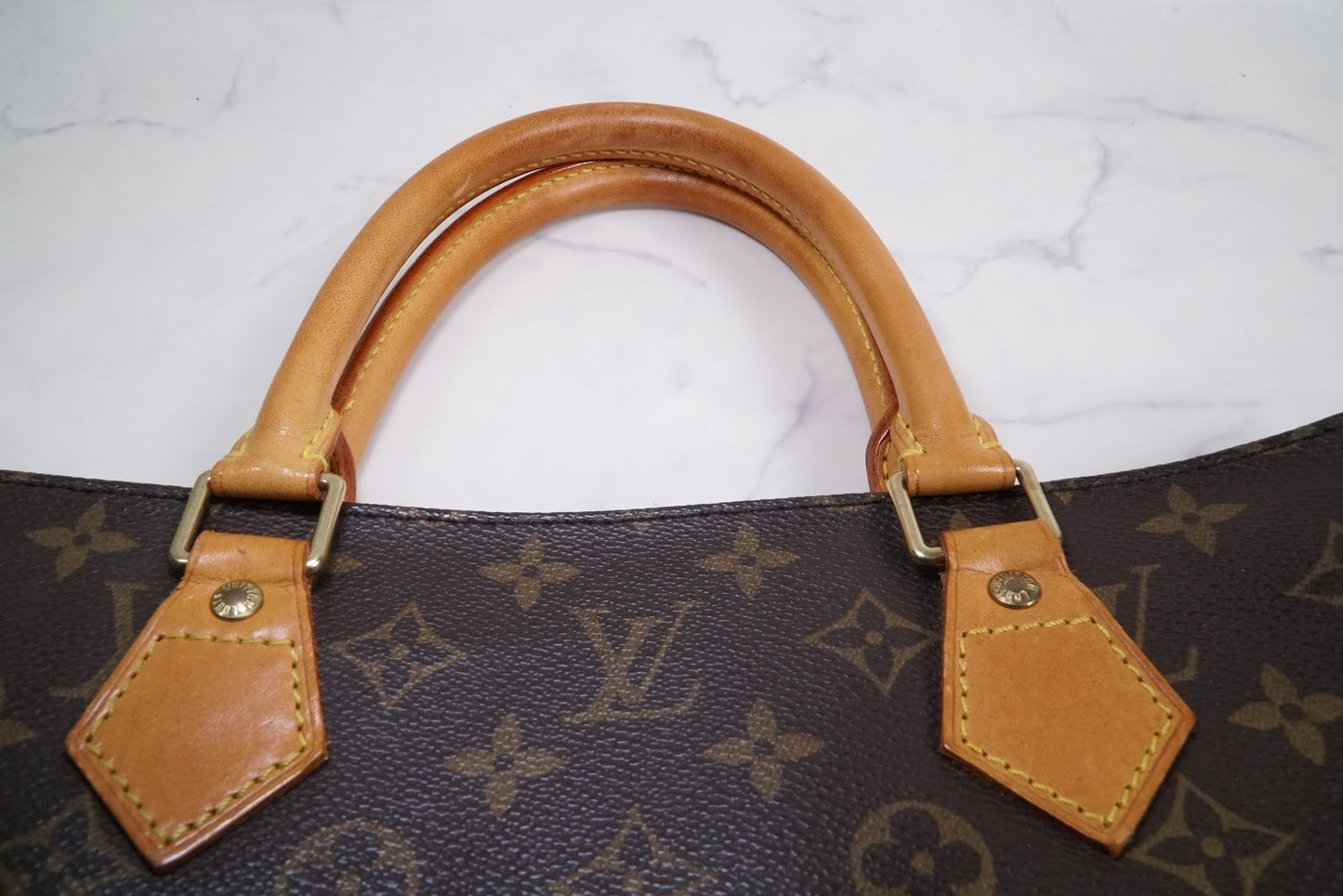 LOUIS VUITTON Sac Plat M51140 Monogram Canvas Tote Bag Handbag Vintage Authentic