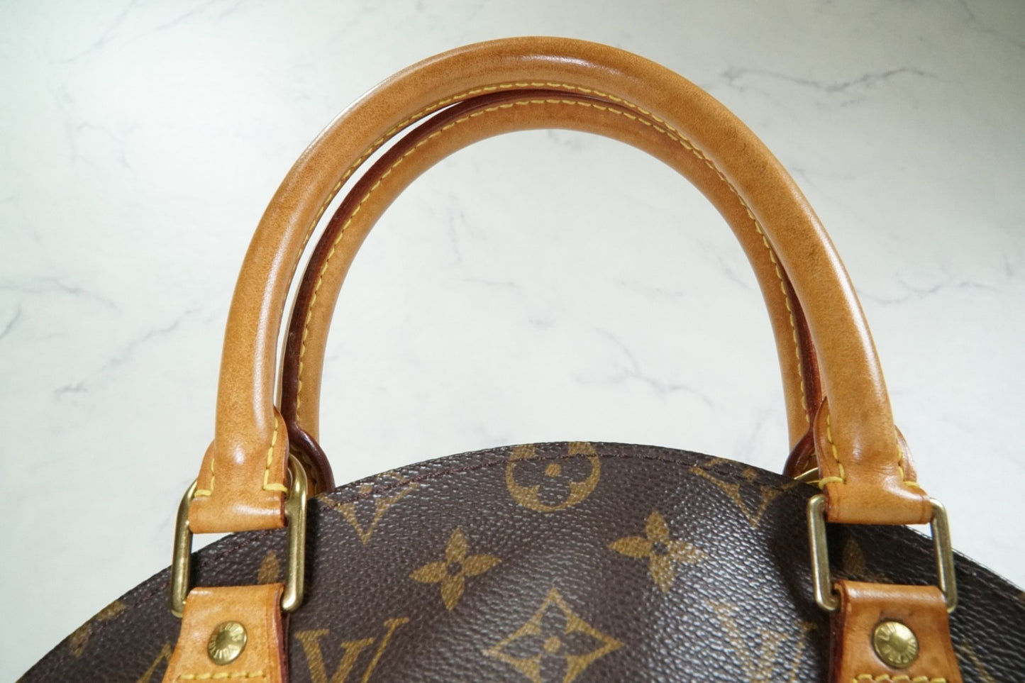 [Rank AB] Louis Vuitton Monogram Ellipse PM Handbag Brown M51127 Vintage Auth