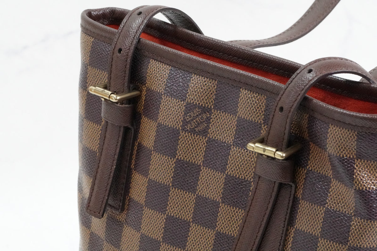 [Rank AB] Louis Vuitton Damier Ebene Marais PM N42240 Bucket Tote Bag Vintage