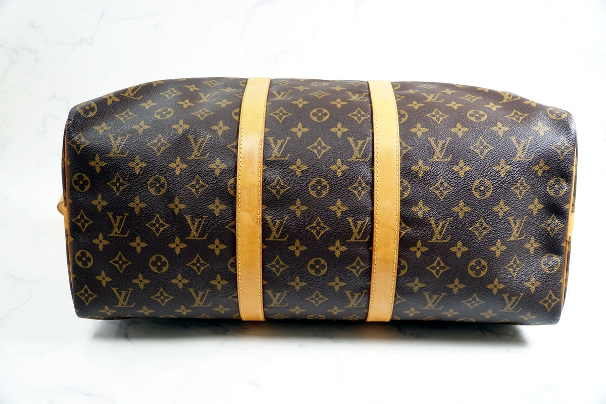 [Good] Louis Vuitton Monogram Keepall Bandouliere 50 M41416 Vintage Authentic
