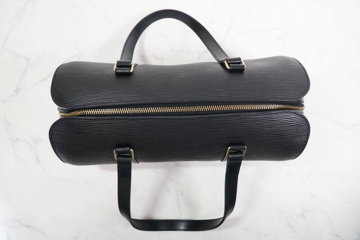 [Rank AB] LOUIS VUITTON Epi Soufflot Shoulder Bag Noir M52222 w/Pouch Dust Bag