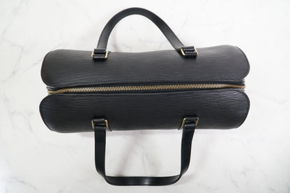 [Rank AB] LOUIS VUITTON Epi Soufflot Shoulder Bag Noir M52222 w/Pouch Dust Bag