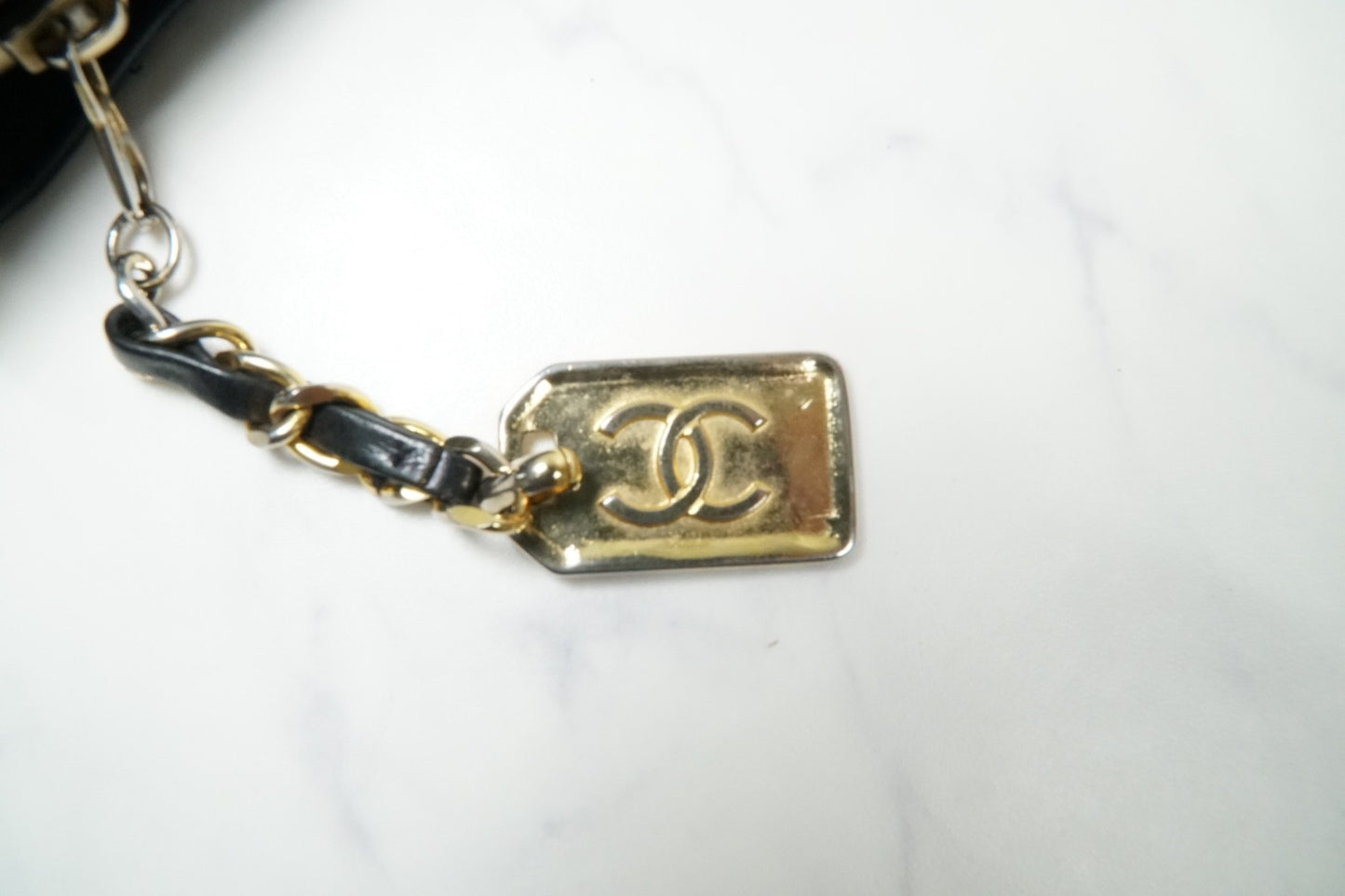 Chanel Matelasse Chain Shoulder Bag Fan Shape Black Leather GHW Vintage 1-Series