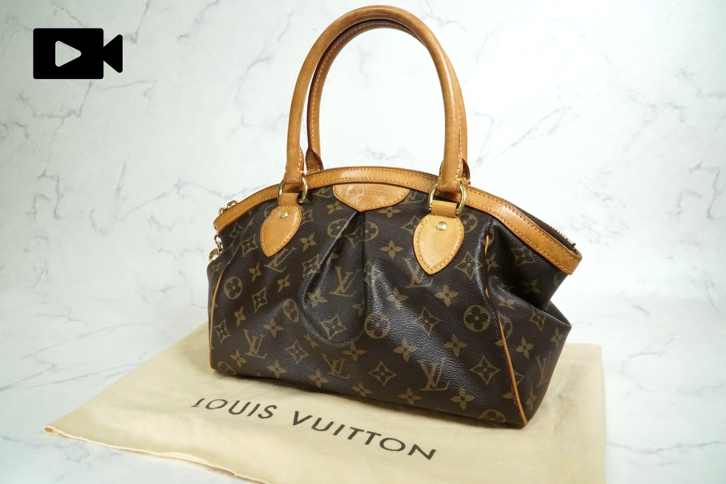 [AB Good] Louis Vuitton Monogram Tivoli PM Handbag M40143 Brown Vintage Canvas