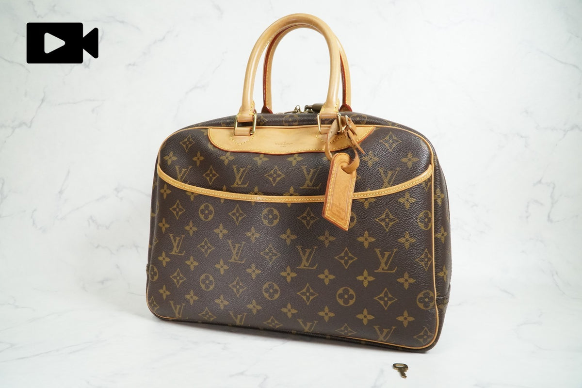 [AB Good] Louis Vuitton Monogram Deauville Bowling Vanity Handbag M47270 Auth