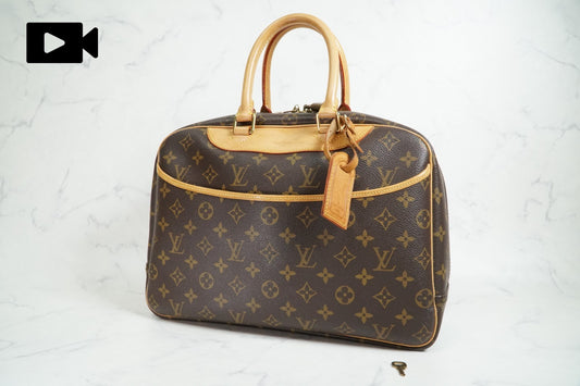 [AB Good] Louis Vuitton Monogram Deauville Bowling Vanity Handbag M47270 Auth