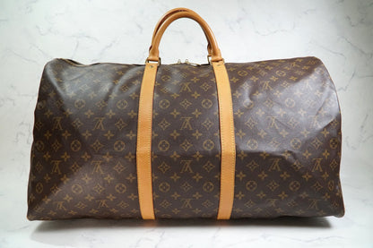[Rank AB] Louis Vuitton Monogram Keepall 60 Travel Boston Bag M41422 Authentic