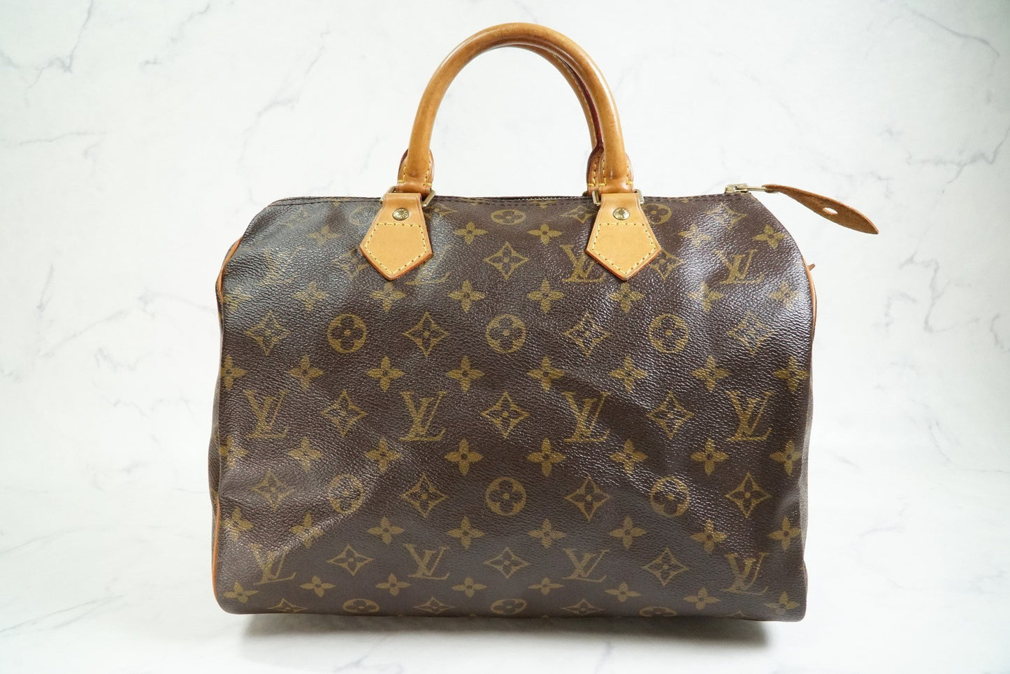 [AB] Louis Vuitton Speedy 30 Monogram Canvas Handbag Brown Purse M41108 Auth