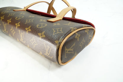 [Rank AB] Louis Vuitton Monogram Sonatine Handbag Canvas Leather Brown M51902