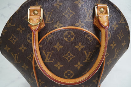 [Rank AB] Louis Vuitton Monogram Ellipse PM Handbag Brown M51127 Vintage Auth