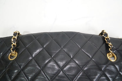 Chanel Matelasse Chain Shoulder Bag Fan Shape Black Leather GHW Vintage 1-Series