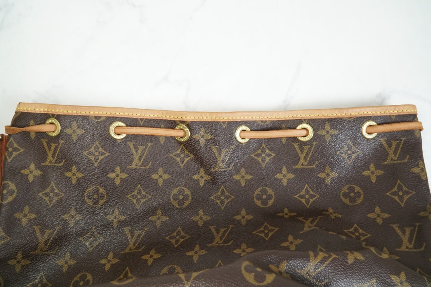 Louis Vuitton Petit Noe M42226 Monogram Canvas Shoulder Bucket Bag Vintage Auth