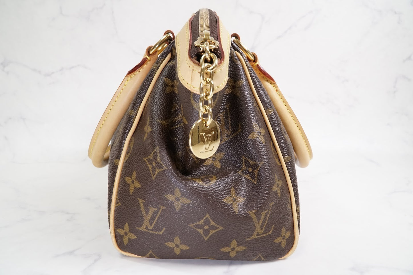[EXCELLENT] LOUIS VUITTON Monogram Tivoli PM Tote Handbag Leather Brown M40143