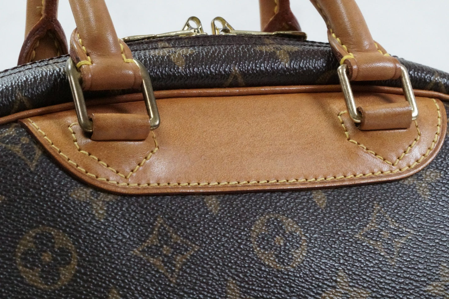 [Good] Louis Vuitton Monogram Trouville M42228 Handbag Brown Canvas Vintage Auth