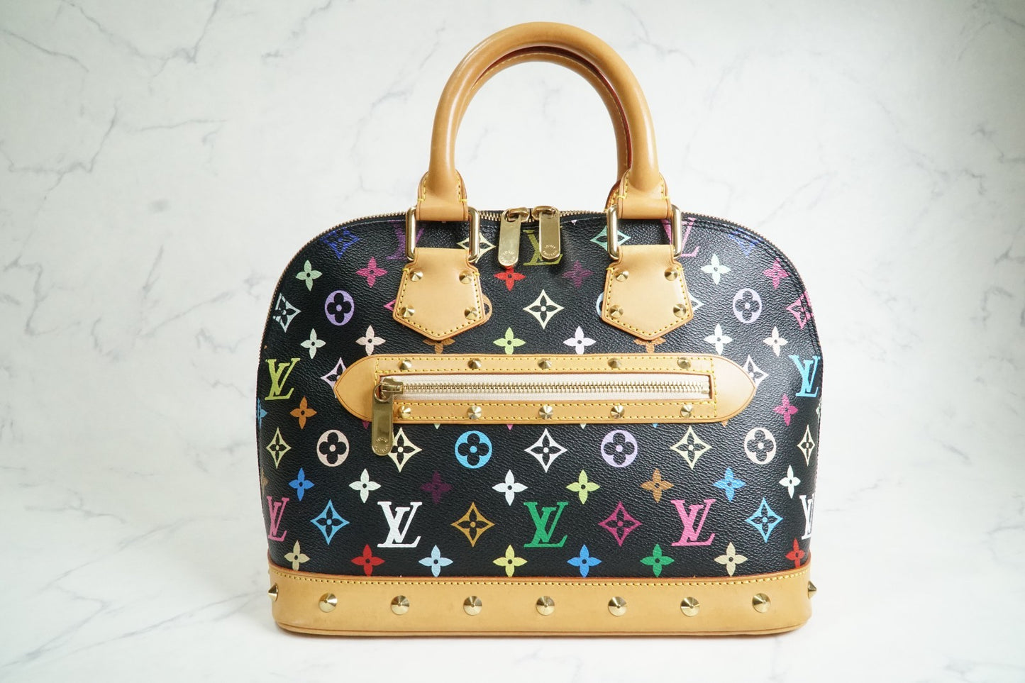 [AB] Louis Vuitton Monogram Multicolore Alma PM Black Handbag M92646 Authentic