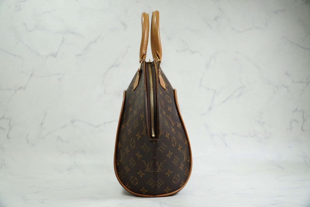 [Rank AB] Louis Vuitton Monogram Ellipse MM Handbag M51126 Brown Canvas w/ Box