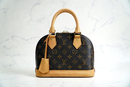 [Rank AB] LOUIS VUITTON Monogram Alma BB Handbag 2WAY Crossbody Brown Authentic
