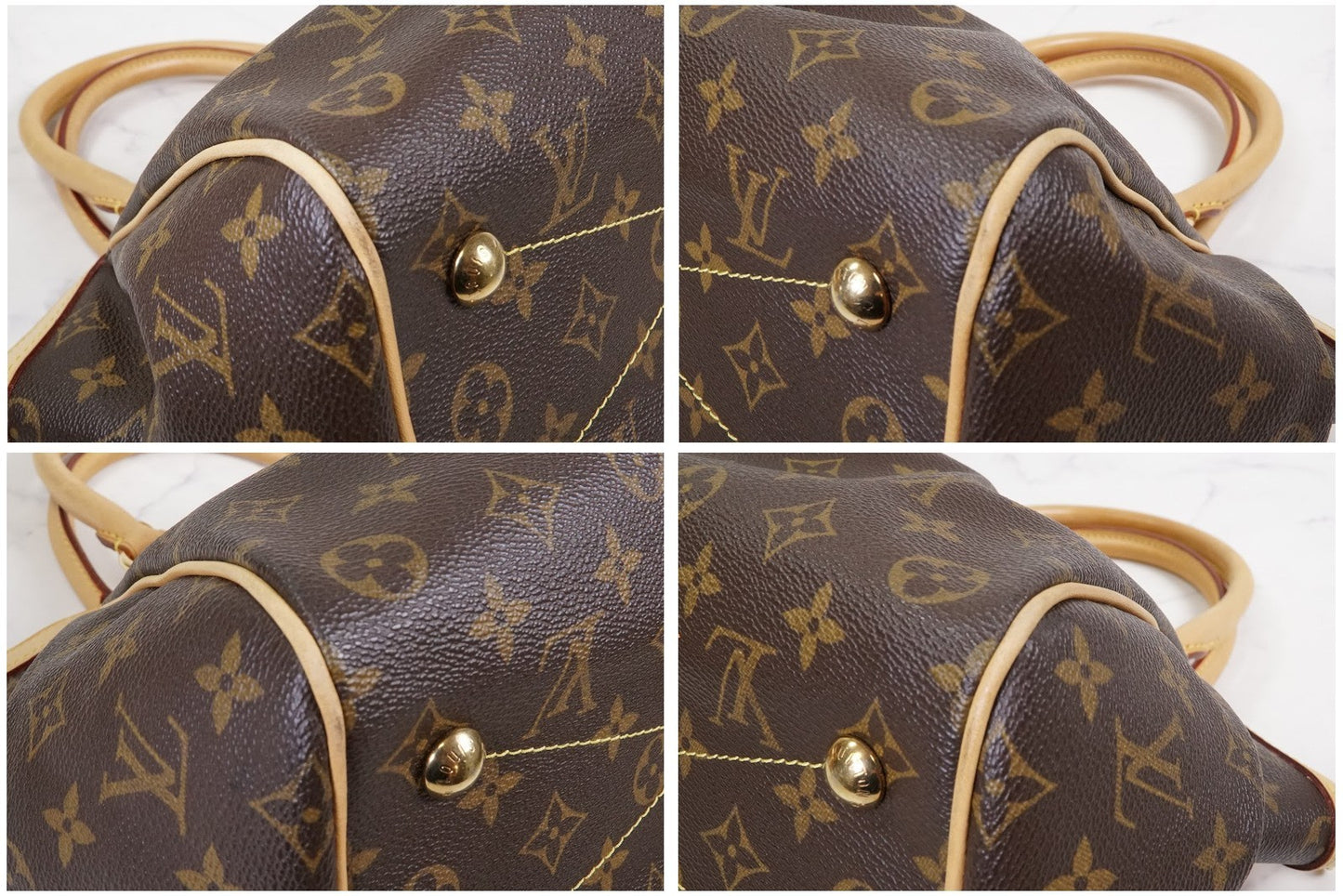[EXCELLENT] LOUIS VUITTON Monogram Tivoli PM Tote Handbag Leather Brown M40143