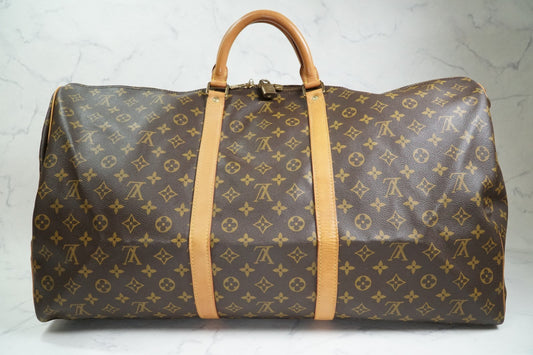[AB] Louis Vuitton Keepall Bandouliere 60 M41412 Monogram Travel Bag Vintage