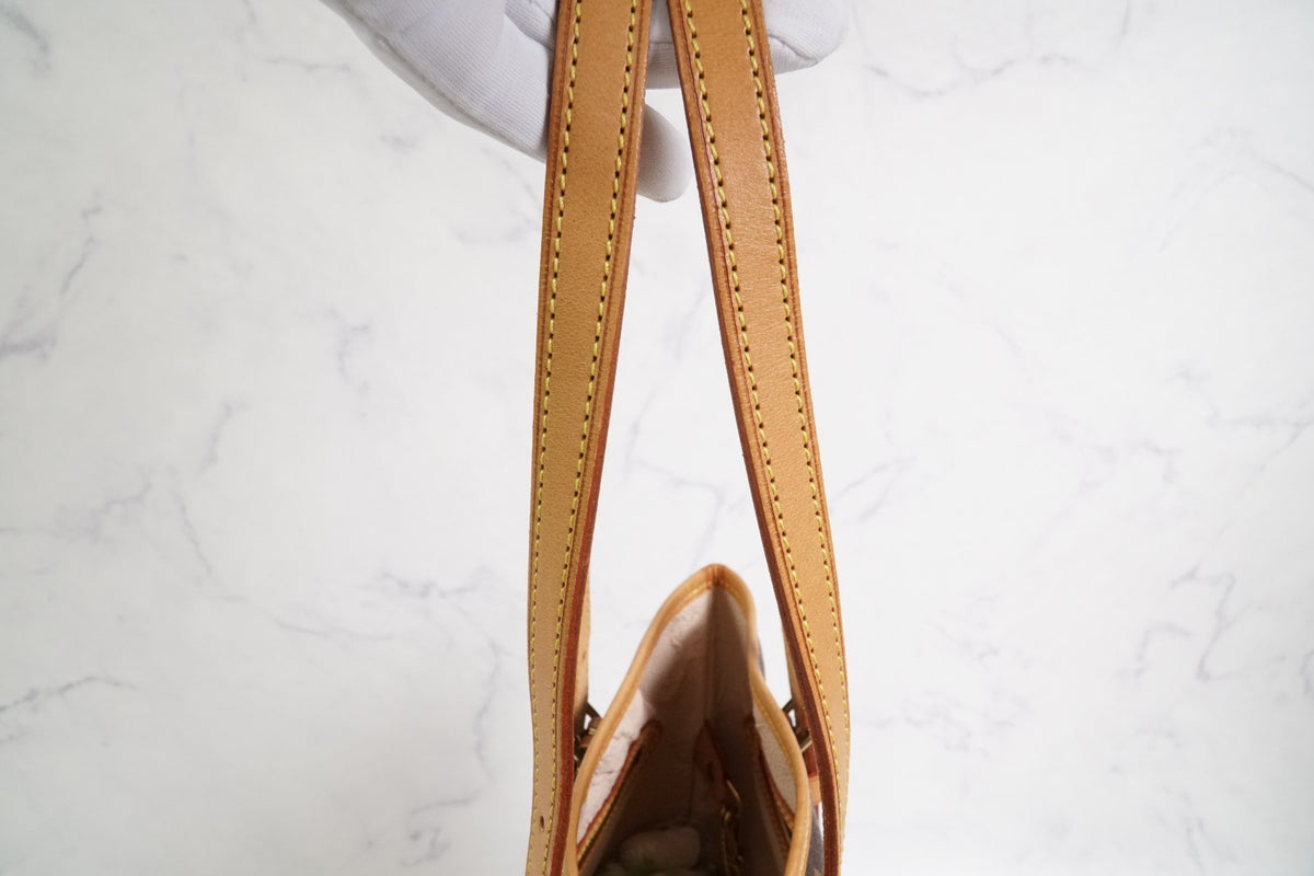[Good] LOUIS VUITTON Monogram Bucket PM M42238 Shoulder Tote Bag Brown FL0052