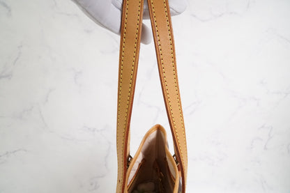 [Good] LOUIS VUITTON Monogram Bucket PM M42238 Shoulder Tote Bag Brown FL0052