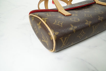 [AB Good] Louis Vuitton Monogram Sonatine Handbag M51902 Brown Canvas Authentic