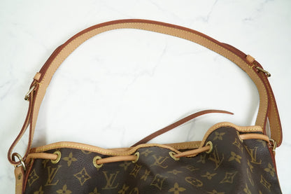 Louis Vuitton Petit Noe M42226 Monogram Canvas Shoulder Bucket Bag Vintage Auth