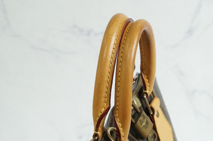 [Rank AB] Louis Vuitton Monogram Alma PM Handbag Brown M51130 Vintage Authentic
