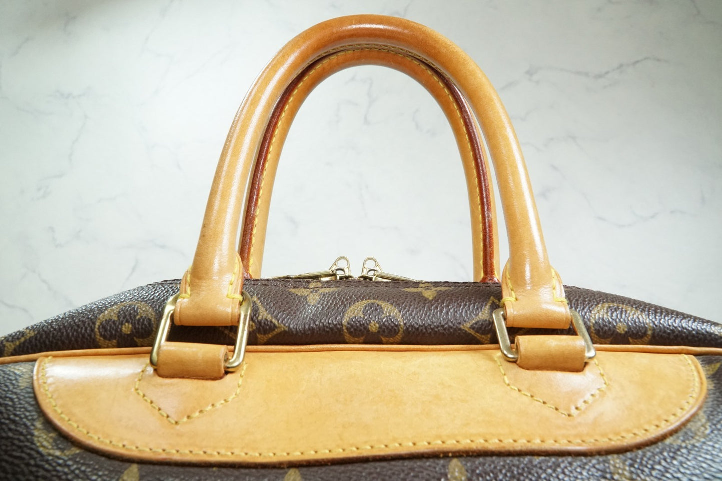 [Rank AB] Louis Vuitton Deauville M47270 Monogram Canvas Handbag Vintage Auth