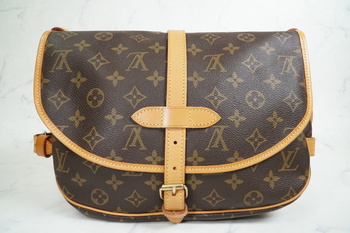 [Excellent] Louis Vuitton Monogram Saumur 30 Shoulder Bag M42256 Vintage Auth
