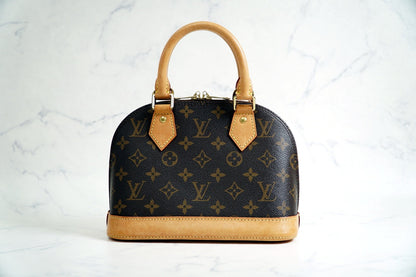 [Rank AB] LOUIS VUITTON Monogram Alma BB Handbag 2WAY Crossbody Brown Authentic